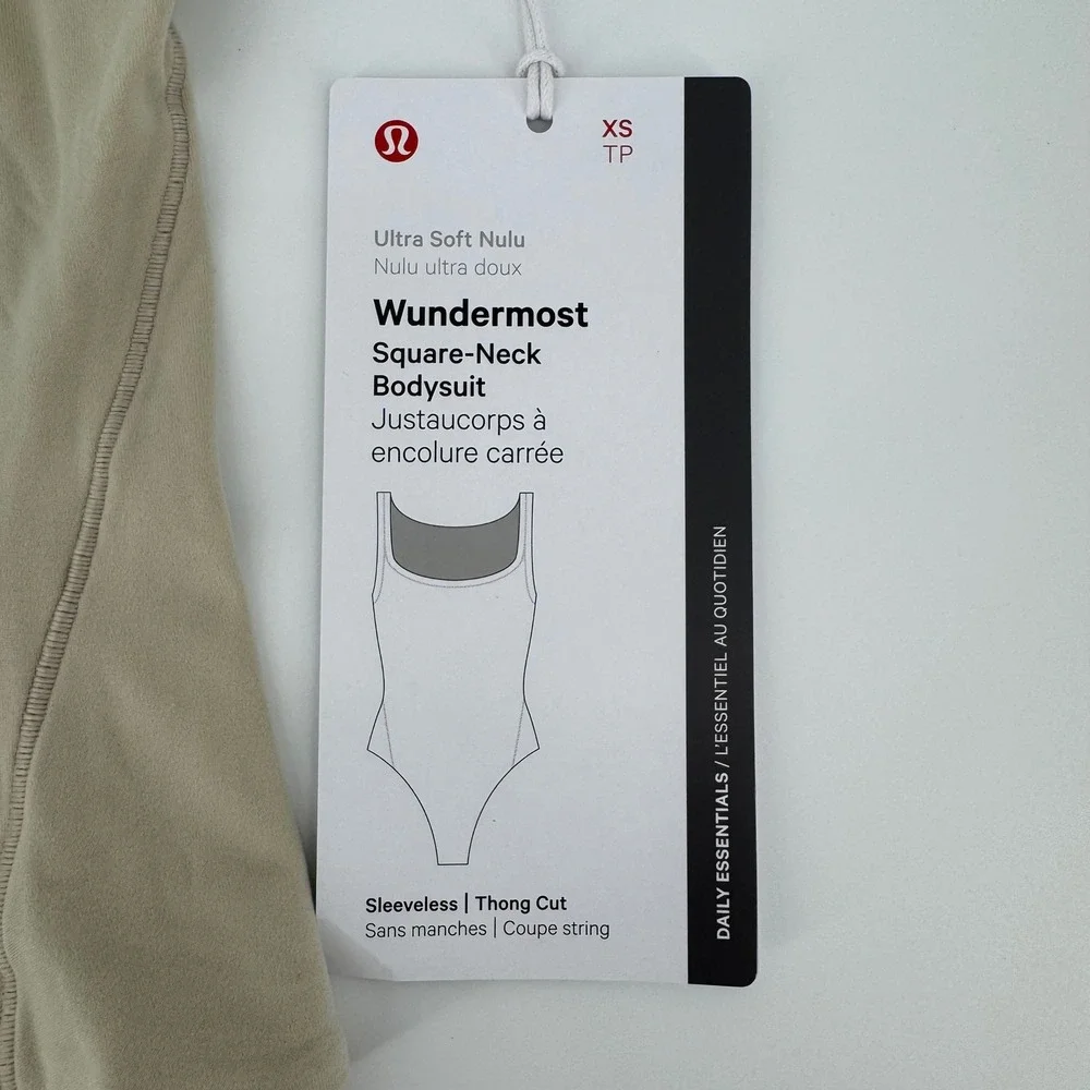 Lululemon Wundermost Square-Neck Sleeveless‎ Bodysuit Mojave Tan Nulu LW1ES1S XS